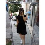 Butik Beli Lastikli Astarsız Diz Boyu Kadife Kloş Etek - Siyah - 42