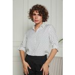 Butik Beyaz Puantiyeli Krepe Gömlek 1500048