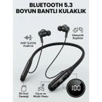 Butik Ekranlı ve Sd Kart Destekli Bluetooth 5.3 Boyun Bantlı Kulaklık - Orjinal