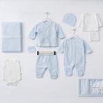Butik Erkek Bebek %100 Pamuklu - Antialerjik 10'lu Hastane Çıkışı Yenidoğan Set - 0 - 3 Ay - Mavi