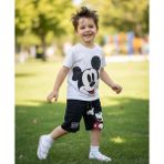 Butik Erkek Çocuk Pamuklu Alt - Üst Şortlu Takım Eşofman Takımı - 5 - 6 Yaş - Beyaz