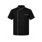 Butik ERKEK PREMİUM SİYAH ÇITÇITLI,BEYAZ YAKA VE CEP DETAYLI ŞEF,AŞÇI CEKETİ
