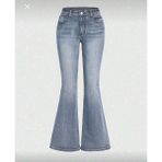 Butik Full Likralı Ispanyol Paça Jean Pantolon - 01-Mavi - 42