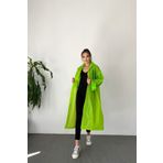 Butik Gardrop Kadın Yeşil Çıt Çıt Detay Şeffaf Yağmurluk