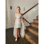 Butik Happy Kids Kız Çocuk Pudra Payetli Kuyruklu Abiye Elbise Tül Detaylı Mini Uzun Kuyruklu Prenses Model Abiye Elbise 8-16 Yaş - Çok Renkli - 13 - 14 Yaş