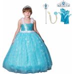 Butik Happy Kids Prenses Elsa Askılı Elsa Kostüm Taç Asa Saç Eldiven 1-12 Yaş - 1 - 2 Yaş - Mavi