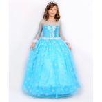 Butik Happy Kids Prenses Elsa Kostümü Uzun Kollu Elsa Kostümü 1-12 Yaş - 2 - 3 Yaş - Mavi