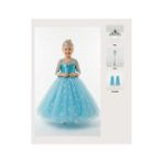 Butik Happy Kids Prenses Elsa Kostümü Uzun Kollu Elsa Kostümü 1-12 Yaş Taç-Asa-Eldiven Hediyeli - Mavi - 4 - 5 Yaş
