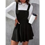 Butik Kadın Askılı Sırttan çapraz Detaylı Kısa Kiloş Kadife Mini Elbise