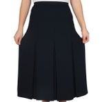 Butik Kadın Etek Büyük Beden Fişekli Astarlı Krep 80 cm Uzunlukta Modern ve Rahat - Lacivert - 54