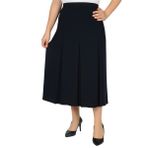 Butik Kadın Kloş Etek Nefes Alabilen Krep Kumaş ile Modern Tasarım Ara Boy - Lacivert - 36