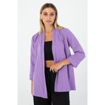 Butik Kadın Lila Mor Renk Uzun Kollu Rahat Blazer Ceket