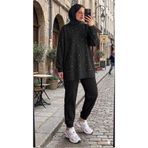 Butik kadın taş işlemeli gunlük tesettür sweatshirt tunik