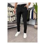 Butik Kemer Detaylı Duble Paça Kumaş Pantolon Siyah