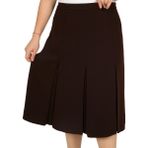 Butik Kısa Büyük Beden Fişekli Astarlı Krep Kloş Anne Eteği - 44 - Kahverengi