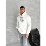 Butik Kışlık Üç İplik Kapşonlu SweatShirt - Beyaz