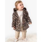 Butik Kız Bebek Leopar Desenli 3'lü Kapüşon Ceketli Takım - 24 Ay