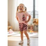 Butik Kız Çocuk Pamuklu Leopar Şorlu Alt - Üst 2'li Takım - 7 - 8 Yaş - Pembe
