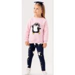 Butik Kız Çocuk Penguen Baskılı Alt Üst Tayt Takım - 2 Yaş - 28-Pembe