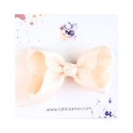 Butik Kurdele Fiyonk Saçsız Bebek Tokası 8 cm - Seyrek saçlı bebeklere özel saçtan düşmeyen toka (Krem, Tekli)