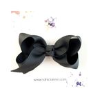 Butik Kurdele Fiyonk Saçsız Bebek Tokası 8 cm - Seyrek saçlı bebeklere özel saçtan düşmeyen toka (Siyah, Tekli)