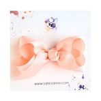 Butik Kurdele Fiyonk Saçsız Bebek Tokası 8 cm - Seyrek saçlı bebeklere özel saçtan düşmeyen toka (Somon, Tekli)