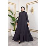 Butik Medine Ipeği Mevlana Feracce (Füme) - Gri - 38