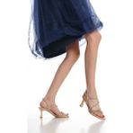 Butik Moda Kadın Ince Topuklu Taşlı Sandalet TR150Y17CKR - Nude