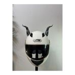 Butik Motor & Motosiklet Bükülmüş Gümüş Boynuz Kask Dış Aksesuarı