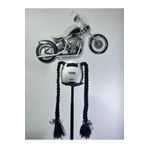 Butik Motor & Motosiklet Çift Siyah Örgü Saç Kask Dış Aksesuarı