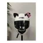 Butik Motor & Motosiklet Pembe Fiyonklu Siyah Kedi Kulak Kask Dış Aksesuarı