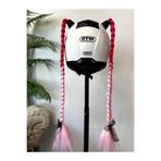 Butik Motor & Motosiklet Pembe Ombreli Çift Örgü Saç Kask Dış Aksesuar