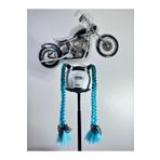 Butik Motor & Motosiklet Yeşil Ombreli Çift Örgü Saç Kask Dış Aksesuar