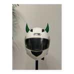 Butik Motor & Motosiklet Yeşil Simli Şeytan Boynuzu Kask Dış Aksesuar