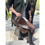 Butik Olea Rebel Zımbalı Kadın Omuz Çantası - Kahverengi