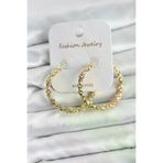 Butik P89540S4239 Pirinç Gold Renk Tırtıklı Halka Model Kadın Küpe