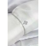 Butik P89580S7773 Yonca Model Zirkon Taşlı Gümüş Renk Asansörlü Su Yolu Bileklik