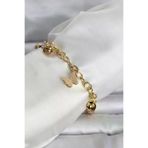 Butik P94673S3031 316L Çelik Gold Renk Kelebek Ve Dorikalı Kadın Bileklik