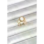 Butik P94758S4100 316L Çelik Gold Renk Sedefli Vintage Kadın Yüzük