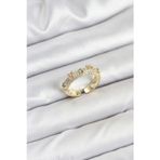 Butik Pirinç Gold Renk Zirkon Taşlı Vintage Kadın Yüzük