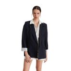 Butik Poliviskon Kadın Siyah Blazer Ceket SİYAH M