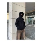 Butik Samuray Kapşonlu ZIP Fermuarlı Kapşonlu SweatShirt - Siyah