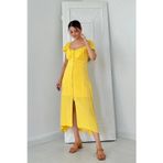 Butik Sarı Prenses Yaka Elbise
