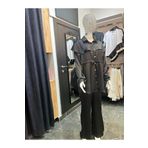 Butik saten ikili takım siyah