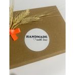 Butik Sosyetik Handmade With Love Kalpli Siyah Yazı Yuvarlak Yapışkanlı Etiket 5 x 5 cm 100 Adet