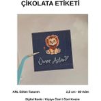 Butik Sosyetik Isme Özel Aslan Figürlü Çikolata Etiketi 3,5x3,5 cm 88 Adet - Vinyet Baskı