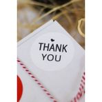 Butik Sosyetik Thank You Yazılı Beyaz 40 mm Yuvarlak Yapışkanlı Sticker Etiket 120 Adet - 40 x 40 mm