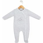 Butik Unisex Model %100 Pamuklu Organik Kumaş Prematüre Bebek Tulumu - Gri - 3