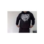 Butik Uzun Kol Kapşonlu Baskılı SweatShirt - Siyah