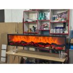 Butik Yeni Sezon Elektrikli Şömine Elegance Seri Siyah (Gümüş Metal Ayak) 170CM Bluetootlu Kumandalı Ses Sistemi 4 Farklı Renk Uzaktan Kumandalı - Siyah - Gümüş - şömineli